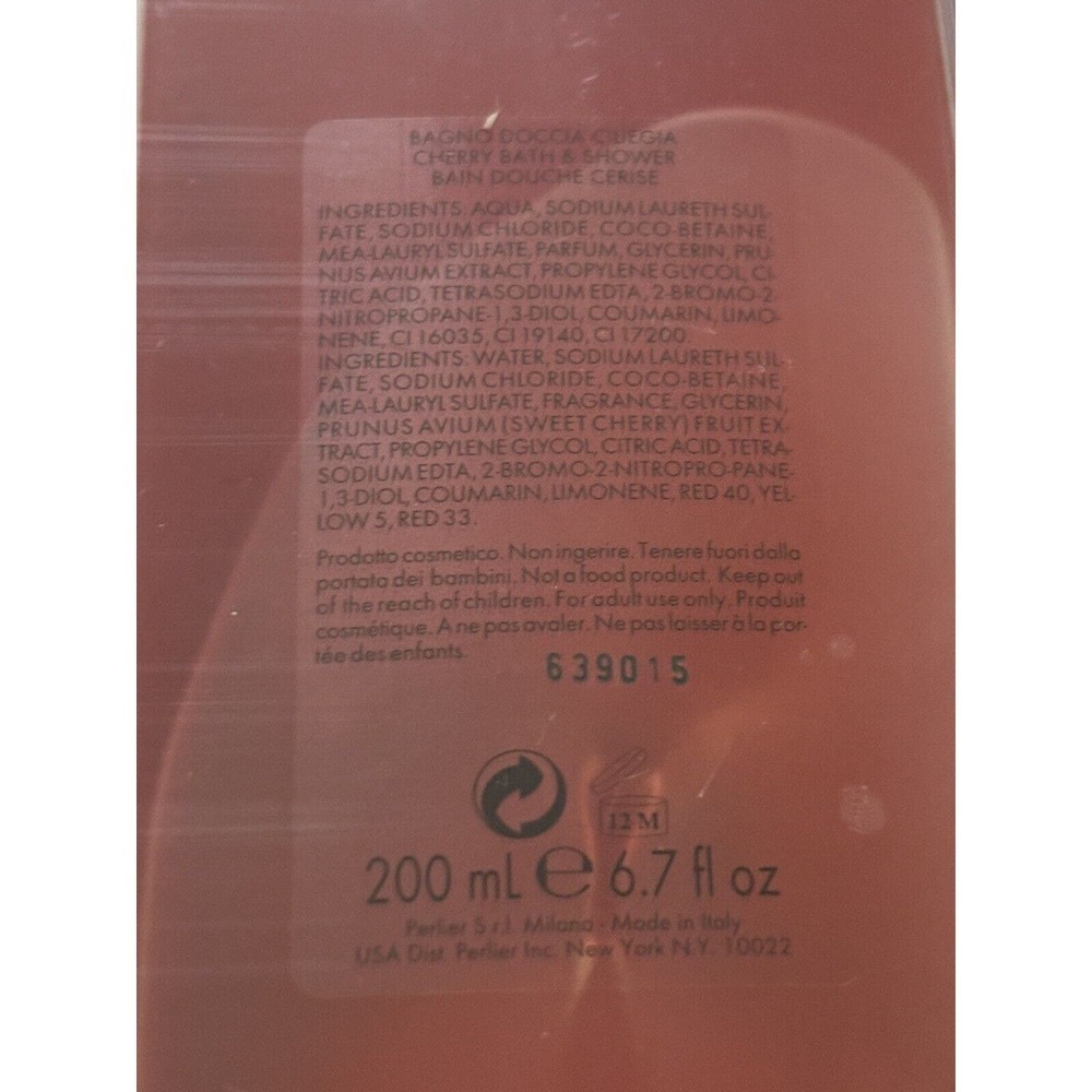 La Voglia Matta Cherry by Perlier 6.7 oz shower gel + 6.7 oz milk BRAND NEW - Picture 6 of 6